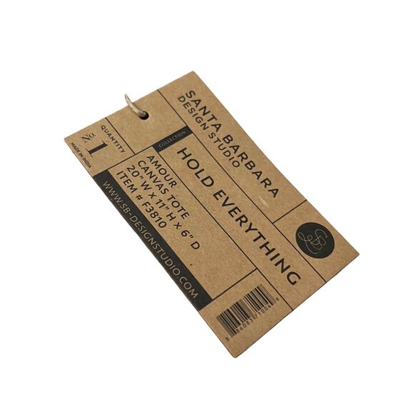 Santa Barbara Design Studio Womens Light Canvas Amour Tote Bag NWT - Picture 3 of 5